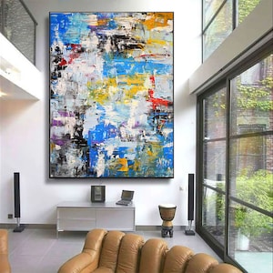 200 cm x 150 cm original XXL acrylic painting large picture canvas gold leaf imt. Canvas Art Oversize Handpainted 294