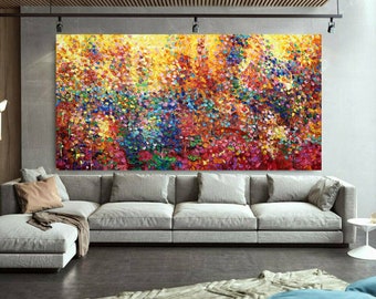 100 cm x 200 cm Pittura acrilica originale XXL grande quadro su tela tela artistica oversize dipinto a mano pittura acrilica tela astratta astratta 300