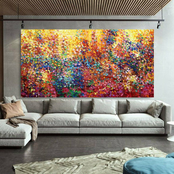 100 cm x 200 cm Original XXL peinture acrylique grande image toile toile art surdimensionné peinture à la main peinture acrylique toile abstraite abstraite 300