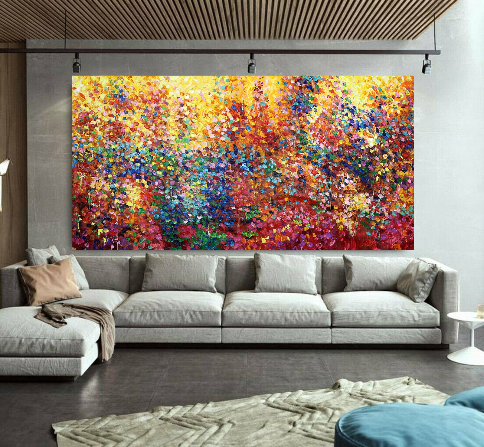 100 cm x 200 cm Original XXL Acrylic Painting Large Picture Canvas Art Oversize Handpaint Acrylic Painting Canvas Abstract Abstract 300