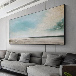 100 cm x 200 cm Peinture acrylique originale XXL Grande image Toile Art surdimensionné Peinture acrylique peinte à la main Toile Abstrait Abstrait 374