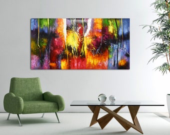 100cm x 150cm Original XXL Acryl Gemälde großes Bild Leinwand Canvas Art Oversize Handpaint Acrylbild Leinwand Abstrakt Abstract 3