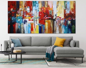 100cm x 200cm Original XXL Acryl Gemälde großes Bild Leinwand Canvas Art Oversize Handpaint Acrylbild Leinwand Abstrakt Abstract 311