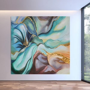 150 cm x 150 cm original XXL acrylic painting large picture art colorful hand-painted abstract 205