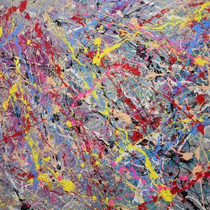 100 cm x 200 cm Originale XXL Pittura Acrilica Grande Immagine Tela Arte Oversize Dipinto a Mano Pittura Acrilica Tela Astratta Stile Jackson Pollock immagine 5