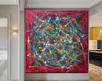 200 Cm X 200 Cm Original XXL Acrylic Painting Large Picture