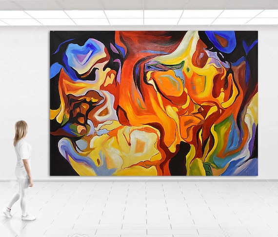 200 Cm X 150 Cm Original XXL Acrylic Painting Large Picture Canvas