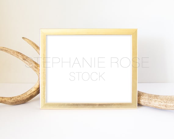 Gold Frame Resting On Antlers 8x10 Available In Jpeg Png Etsy