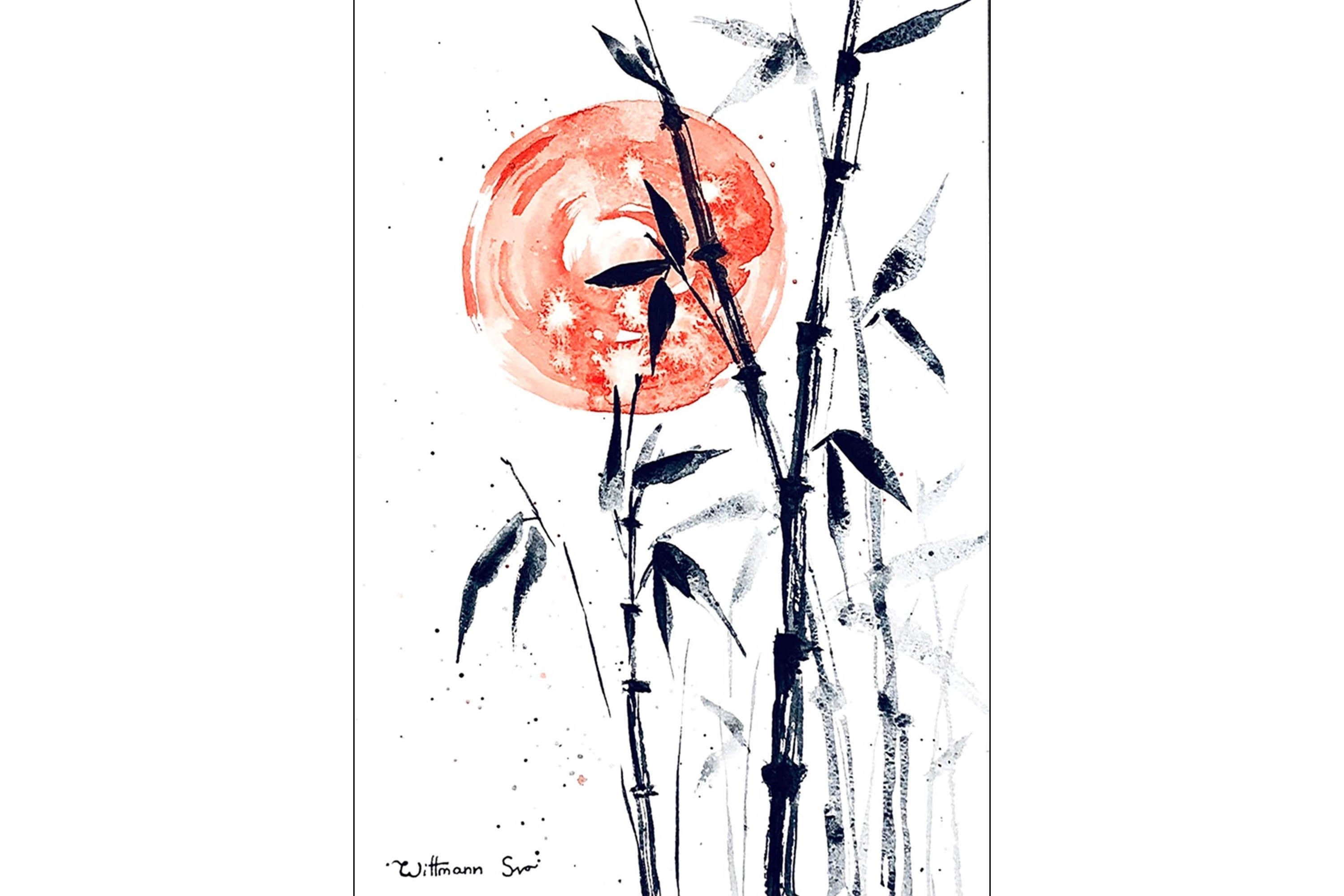 Bamboo Wall Art Japanese Painting Japan Art 8 by 11 in Etsy
