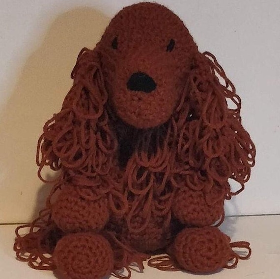Kylie, the Irish Red Setter handmade soft plush crochet toy