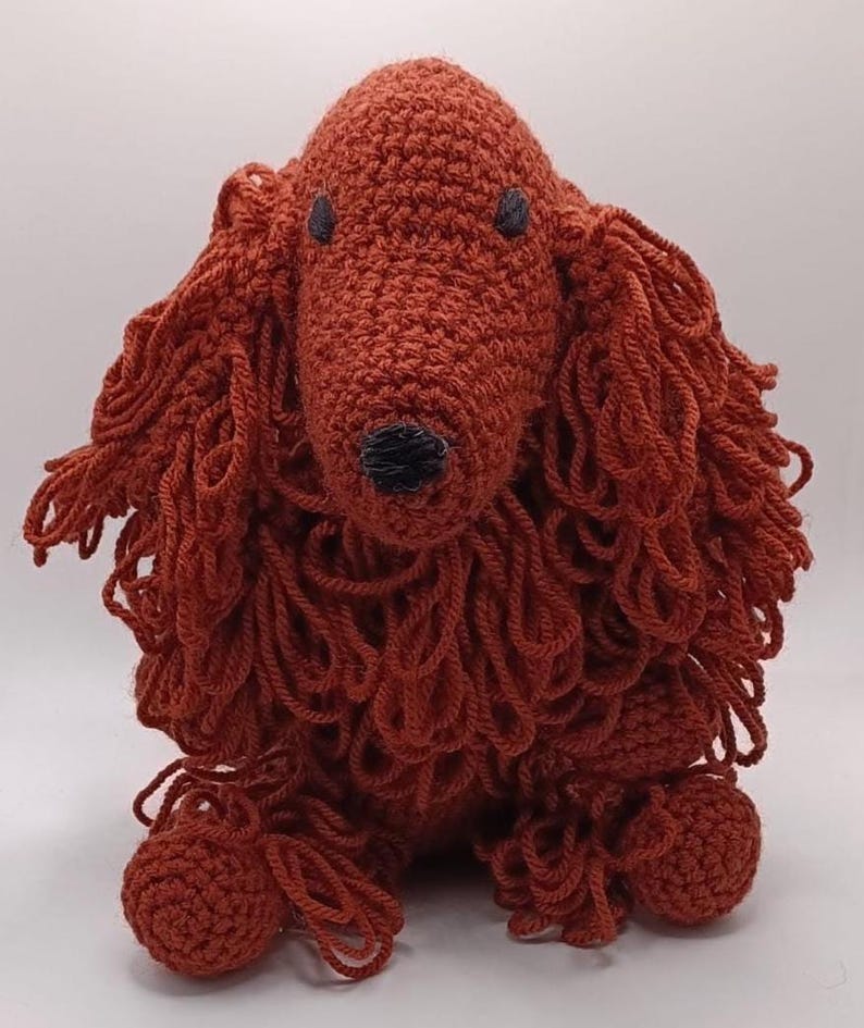 Kylie, the Irish Red Setter handmade soft plush crochet toy image 4