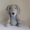 Cloud grey weimaraner handmade soft crochet toy