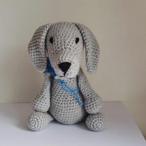 Cloud grey weimaraner handmade soft crochet toy