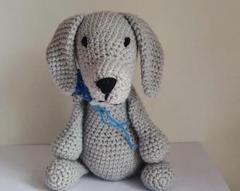 Cloud grey weimaraner handmade soft crochet toy