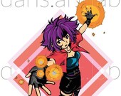 Items Similar To Anime Magic Girl Fighting Pose Digital