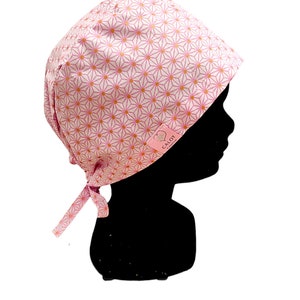 Pink geometry fabric block cap / surgery / nurse / health staff / Nursing assistant / dentist / midwife / Back Surgical