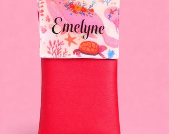 Customizable Magnetic Nurse Pouch in Faux Leather and Cotton – Nurse Accessory – Magnetic Case for Pens, Badges, Gifts