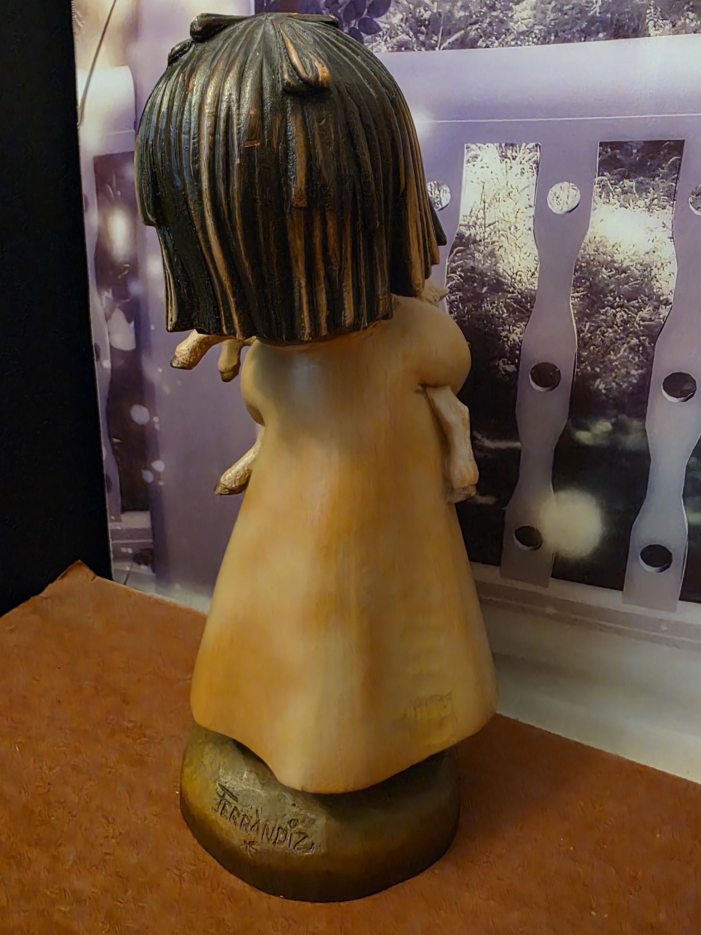 Anri Ferrandiz Woodcarved Girl Hugging 3 Lambs - Etsy