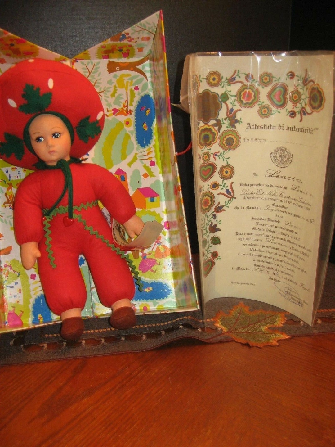 Poupée Lenci Originale Pierrot - Années 90 - Certificat Et Boîte - Made In Italy