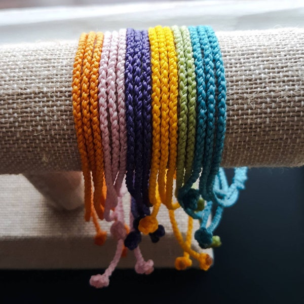 Single Anklet, Kumihimo Braided,  Wax String Braided Anklet, Waterproof Surfer Beach Anklet, Wax Cord, With Or Without Charm