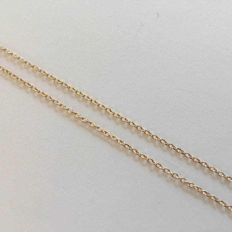 Fine chaîne plaquée or 18 carats, 3 microns, maille forçat 1mm, anneaux soudés, collier chaine de 42 cm, collier ras de cou, chaine collier image 1