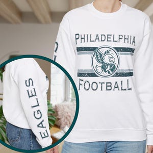 Felpa vintage Philadelphia Eagles: girocollo da football per il giorno della partita