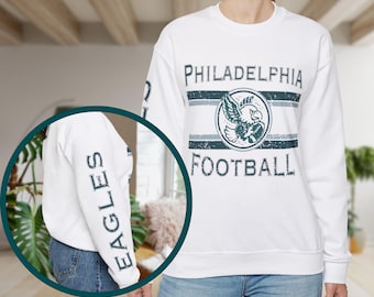 Felpa vintage Philadelphia Eagles: girocollo da football per il giorno della partita