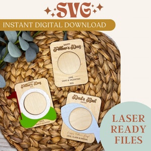 Digital Laser SVG File - Father’s Day Picture Frame Laser File, Golf Lover, Fishing Lover gift, Gift For Dad, Glowforge Ready Digital File