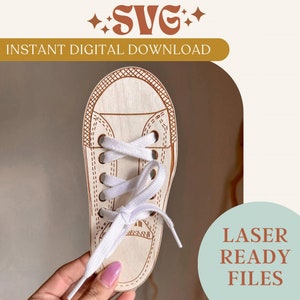 SVG Digital Download Montessori Schnürsenkel Lernen, Glowforge bereit digitale Datei, Laser bereit digitale SVG-Datei, sofortiger Download