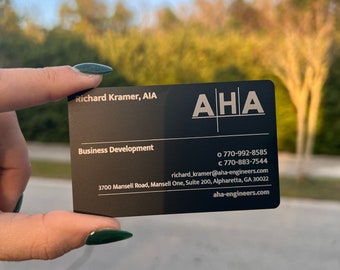 Personalized Metal QR Code Business Card: Laser Engraved Aluminum