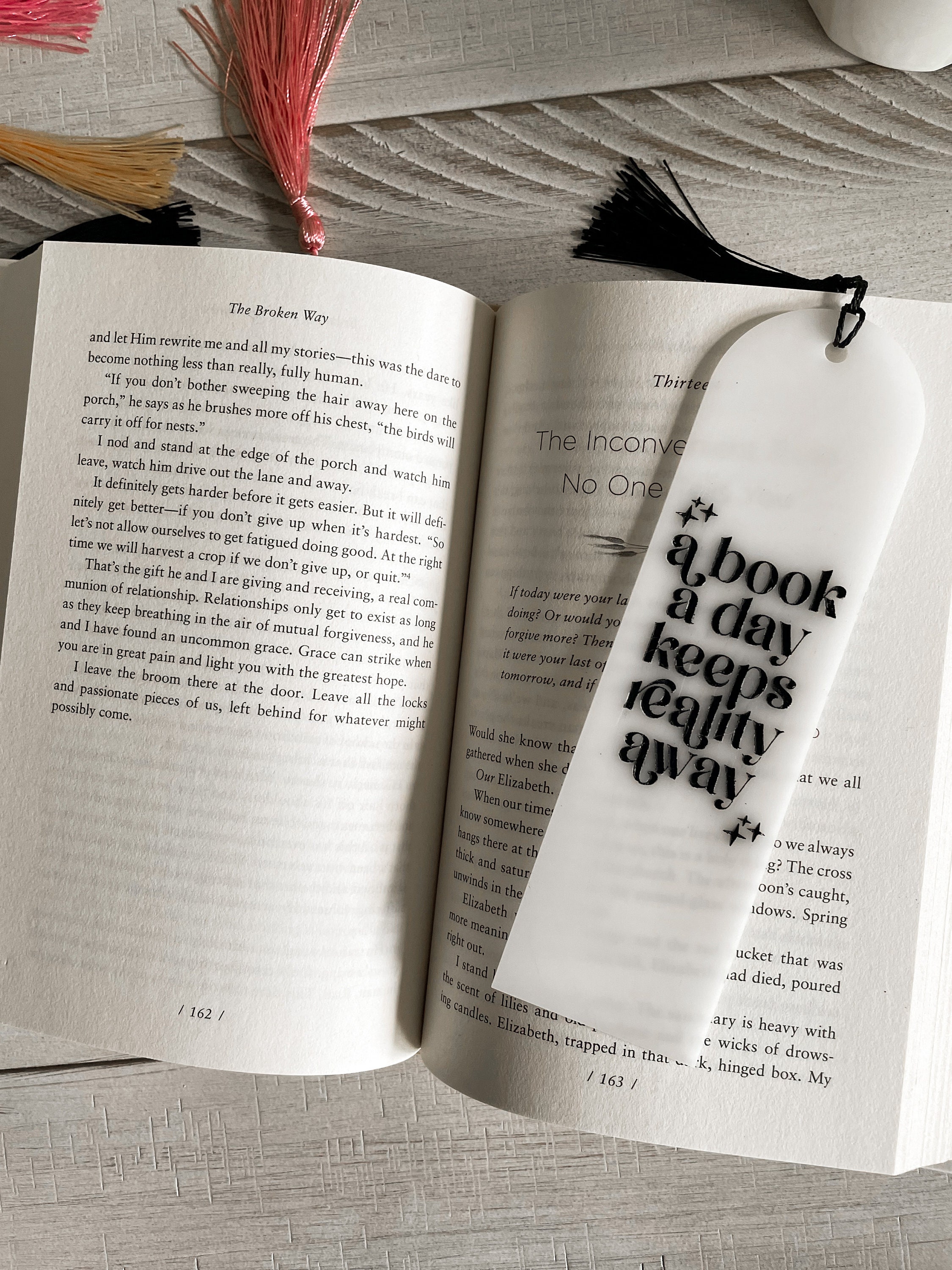 Personalized Acrylic Bookmark Laser Engraved Bookmark Book Etsy