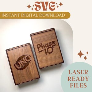SVG Digital Play Cards Box, Glowforge Ready Digital File, Laser Ready Digital SVG File, Instant Download, Board Game Boxes