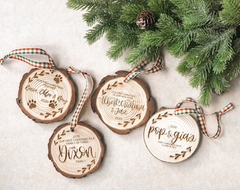 Personalized Wooden Ornament, Family Name Christmas Ornament, Gift