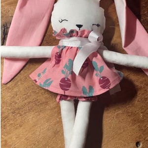 Whimsical Bunny Doll - Cute Textile Bunny - Unique Easter Bunny Bunny - Soft Bunny Toy