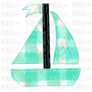 Sailboat Ocean Beach Sublimation Transfer Design PNG | Sublimation Design | Heat Transfer PNG | Digital Download | Printable Art | Clip Art