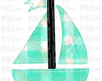 Sailboat Ocean Beach Sublimation Transfer Design PNG | Sublimation Design | Heat Transfer PNG | Digital Download | Printable Art | Clip Art