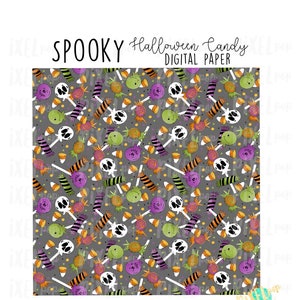 Spooky Candy Digital Paper Halloween Sublimation PNG | Hand Drawn Art Design | Sublimation PNG | Digital Download | Printable Artwork | Art