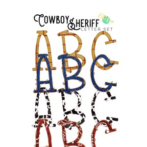 Cowboy Sheriff QUATRO Conjuntos de Letras do Alfabeto | Fonte Alphapack | Clipart | Fonte | Aquarela | PNG | Letra Doodle de Sublimação | Letras de Transferência