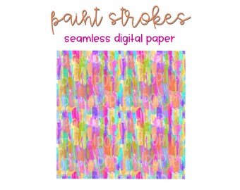 Paint Strokes Seamless Digital Paper PNG | Floral Art | Hand Painted | Sublimation | Floral Digital Download | Digital Scrapbooking Paper