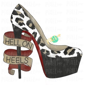 Hell on Heels Sublimationsdesign PNG | Digitale Clip Art | Hand gezeichnet PNG | Sublimation PNG | Digitaler Download | Druckbare Kunst | Clip-Kunst