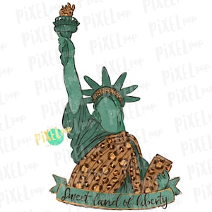 Estátua da Liberdade Leopardo Sublimação Transferência de Calor Design PNG | Desenhado à Mão | Sublimação PNG | Download Digital | Arte para Imprimir | Clip Art