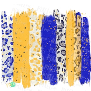 Blau und Gelb Pinselstrich Hintergrund Hand gezeichnet Sublimation PNG | Team Farben | Bügelbild | Digitaldruck | Druckbar | Clip-Kunst