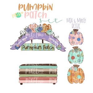 Pumpkin Patch PNG Set with Pumpkin Stand and Pumpkins | Pumpkin Patch Set | Sublimation PNG | Fall | Digital Download | Printable Artwork