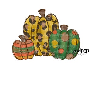 Fall Harvest Leopard Pumpkins PNG | Pumpkin Art | Pumpkin PNG Design | Hand Painted Design | Fall Art | Fall Design | Fall Art | Happy Fall