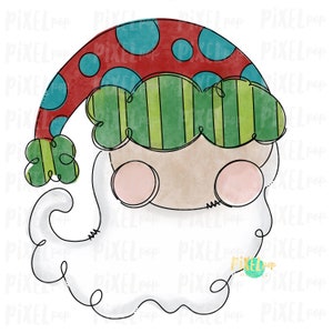 Whimsical Santa Claus Painted Digital Watercolor Sublimation PNG | Drawn Design | Clip Art PNG | Digital Download | Printable Artwork | Art