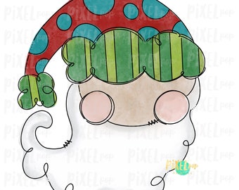 Whimsical Santa Claus Painted Digital Watercolor Sublimation PNG | Drawn Design | Clip Art PNG | Digital Download | Printable Artwork | Art