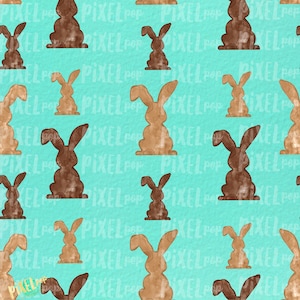 Bunnies Galore Mint Digital Paper Sublimation PNG | Hand Painted Art | Sublimation PNG | Digital Download | Digital Scrapbooking Paper
