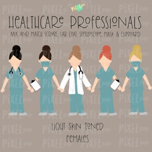 Profesionales de la salud femeninas, figuras de palitos de piel clara, PNG / Figuras de palitos / Figuras de palitos / Imágenes de retratos / Enfermera PNG / Doctor
