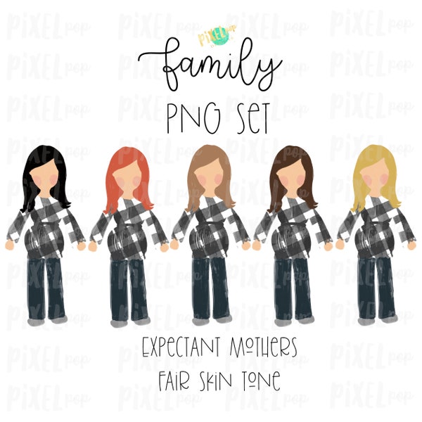 Les femmes enceintes enceintes Fair Skin Tone Stick People Figure Membres de la famille PNG (fr) Ornement de famille (en anglais) Images de portrait de famille (fr) Art numérique