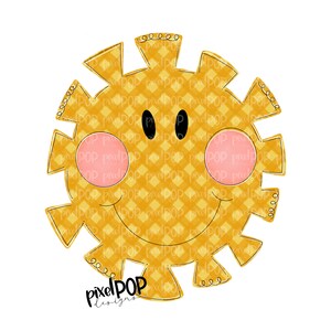 Smiley Gingham Sun PNG | Sun Art | Sun | Sun Design | Gingham | Sunshine | Sublimation Artwork | Digital Download | Printable Art | Sun Art